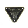 Placa Patente Triumph Aluminio "TIGER 110"